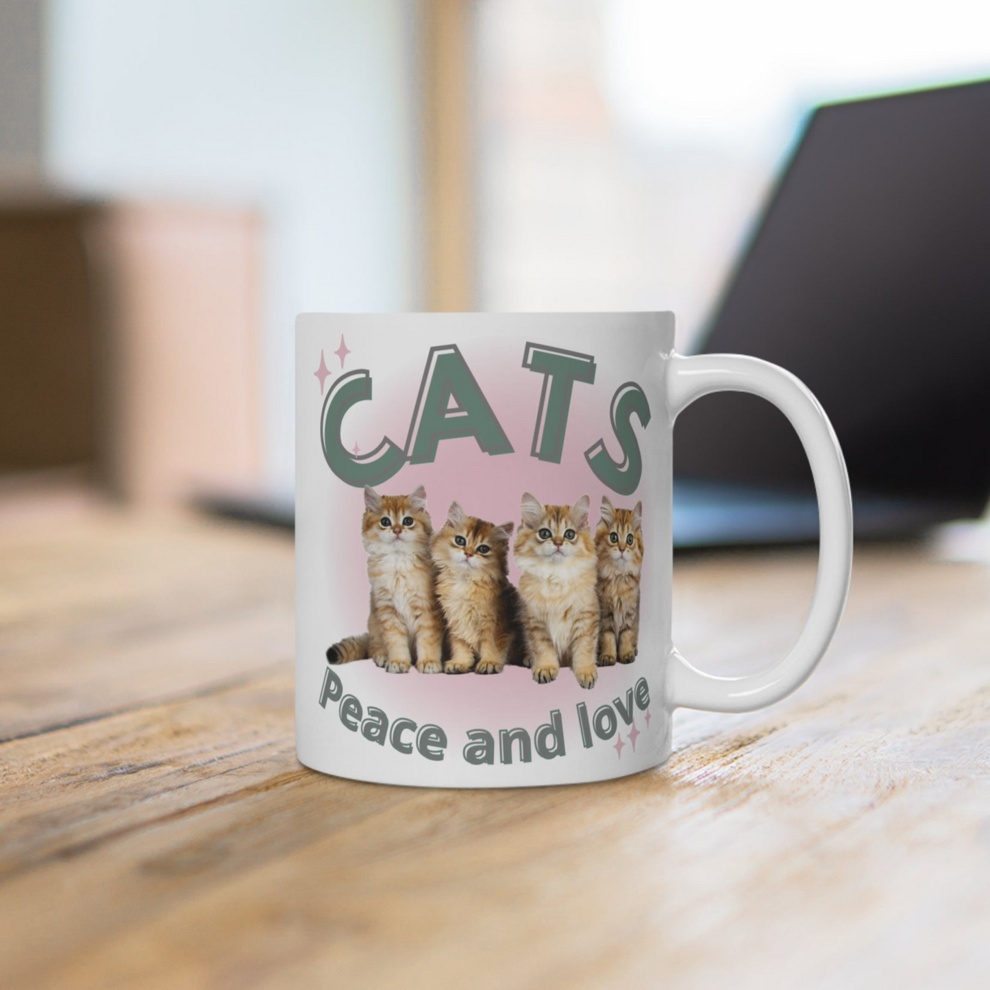 Taza de cerámica, regalo para amantes de los gatos, taza de café con gatos pacíficos y cariñosos.