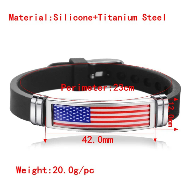 Pulsera de cuero con la bandera de España, Francia, Brasil, Portugal, Italia, Canadá y Venezuela. Pulsera para hombre. Flag Leather Bracelet France Brazil Portugal Italy Canada Venezuela Flag Charm Mens Wristband Jewelry