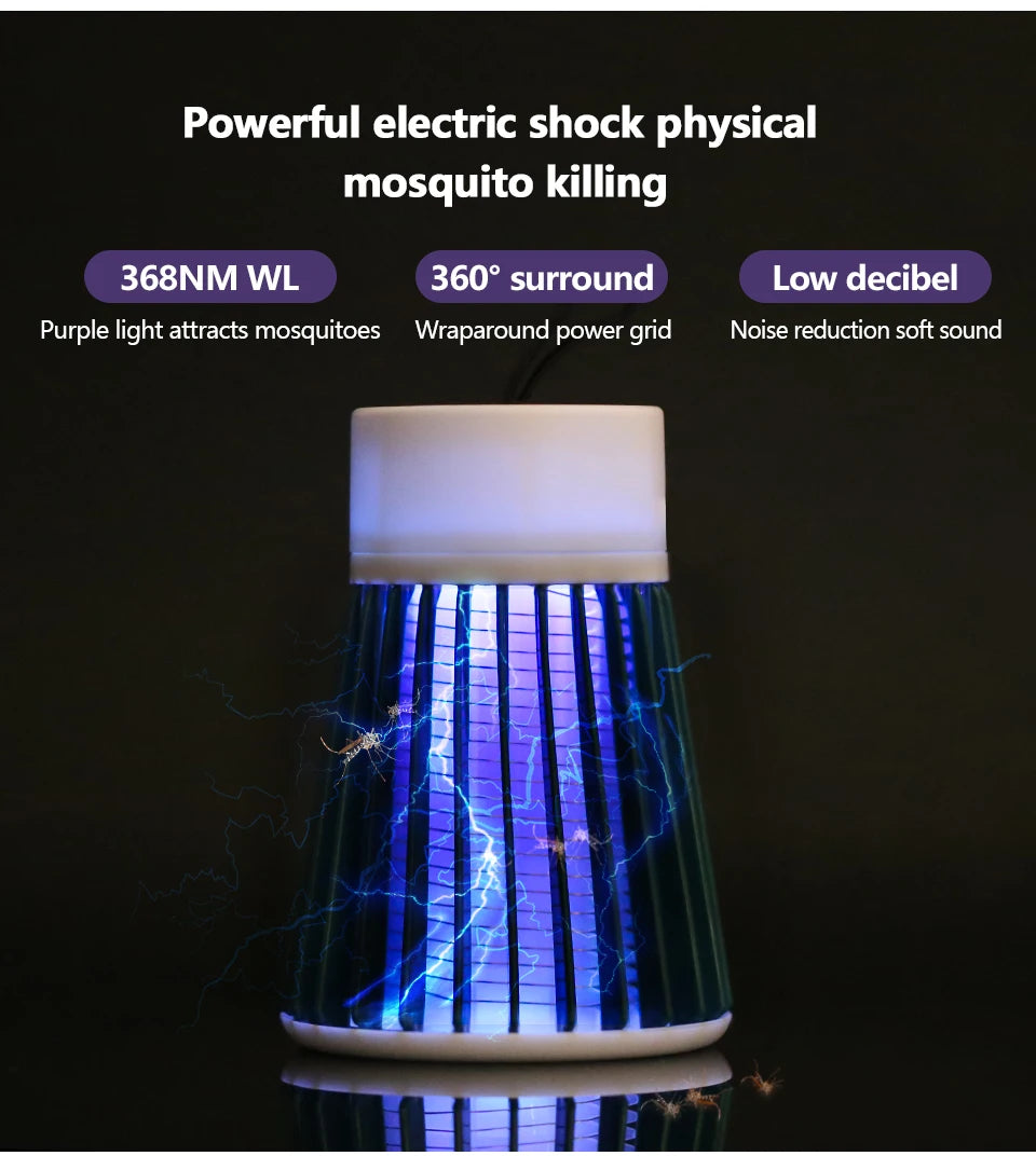 Lámpara antimosquitos, matamoscas eléctrico USB, para uso en dormitorios y exteriores, trampa dos en uno para polillas, avispas y mosquitos, portátil.