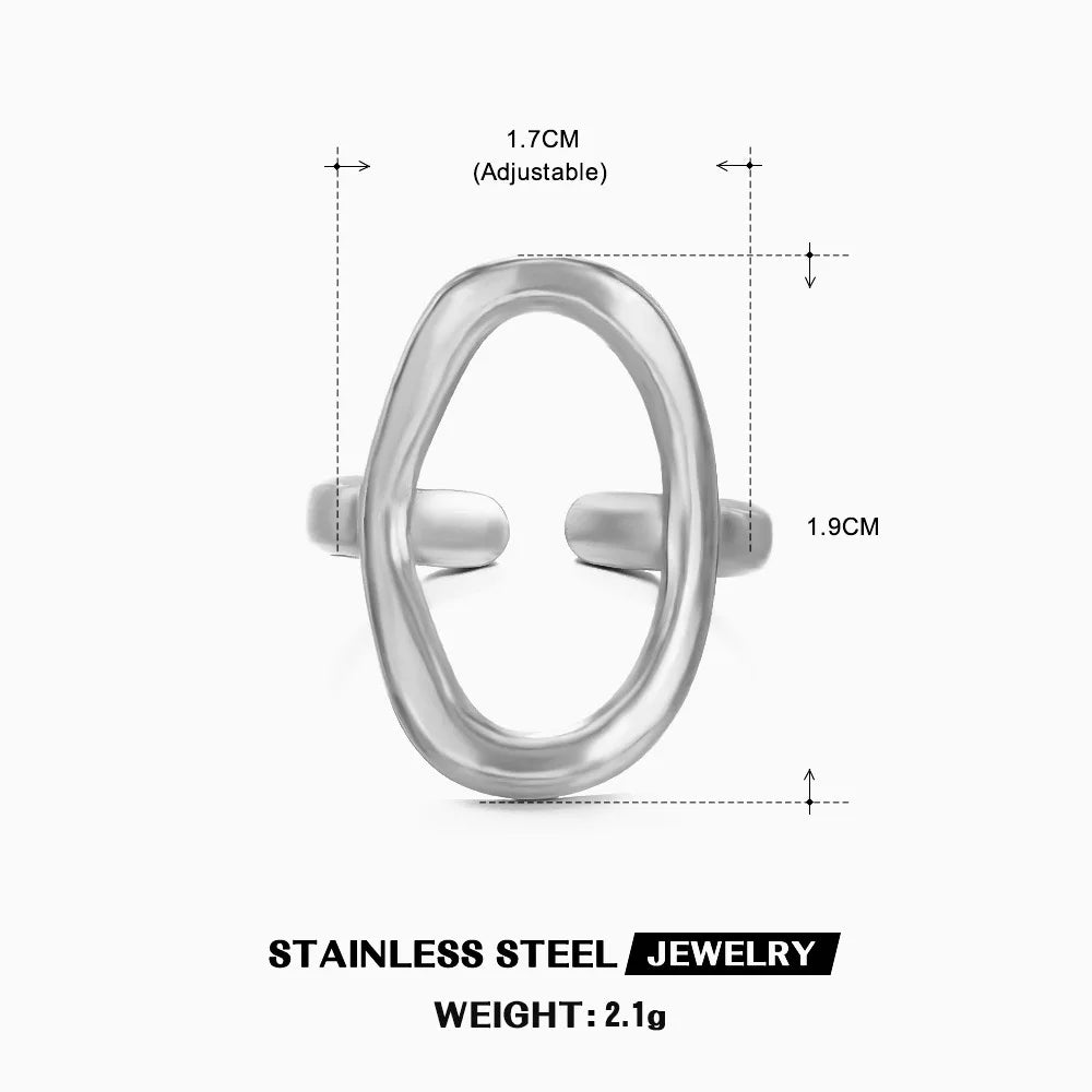 Anillo de acero inoxidable con forma de corazón para mujer, de color dorado, de metal, hueco, resistente al agua, ideal como regalo de novia