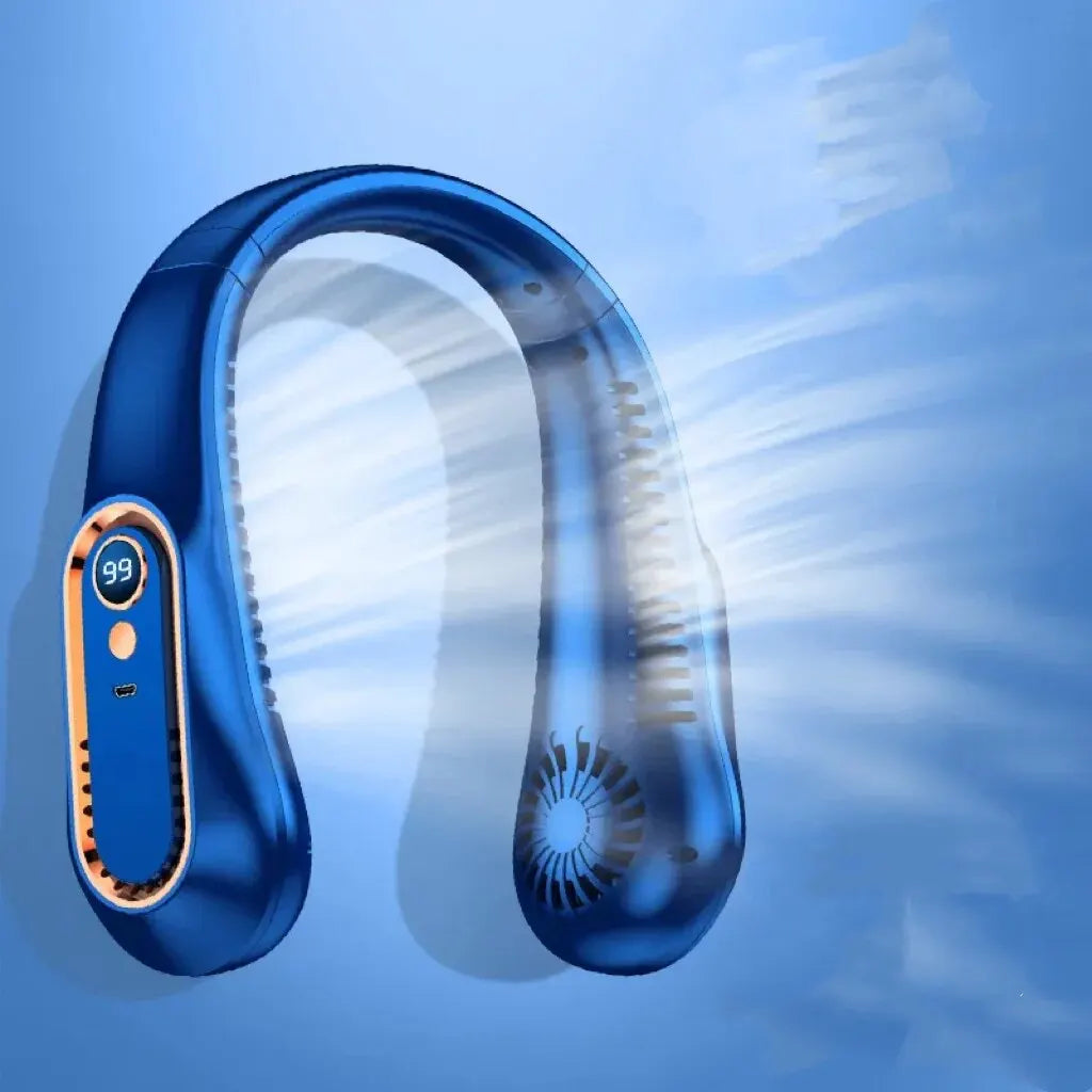 Ventilador de techo portátil recargable por USB, nuevo modelo 2025, pequeño, para estudiantes, oficina, deportes, pantalla digital, ventilador de techo colgante para el cuello.