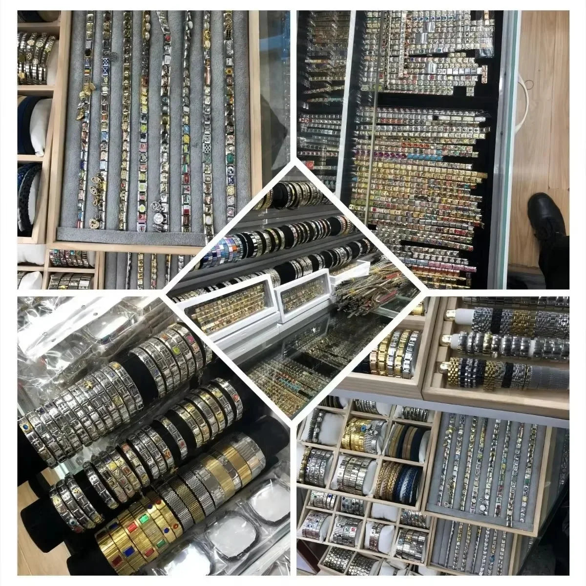 Pulseras de acero inoxidable con dijes italianos de 9 mm de ancho, color plata y oro, para mujer y hombre, hechas a mano.