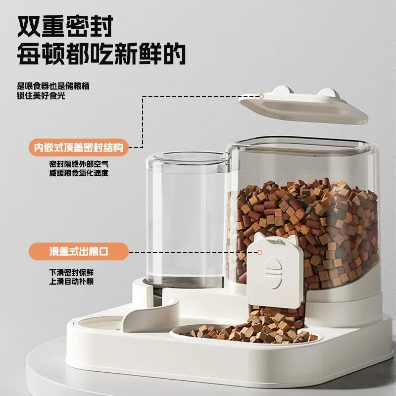 Comedero para gatos, cuenco para perros y gatos con dispensador de agua, circulación automática de comida para perros, utensilios para comida para gatos, productos universales para mascotas