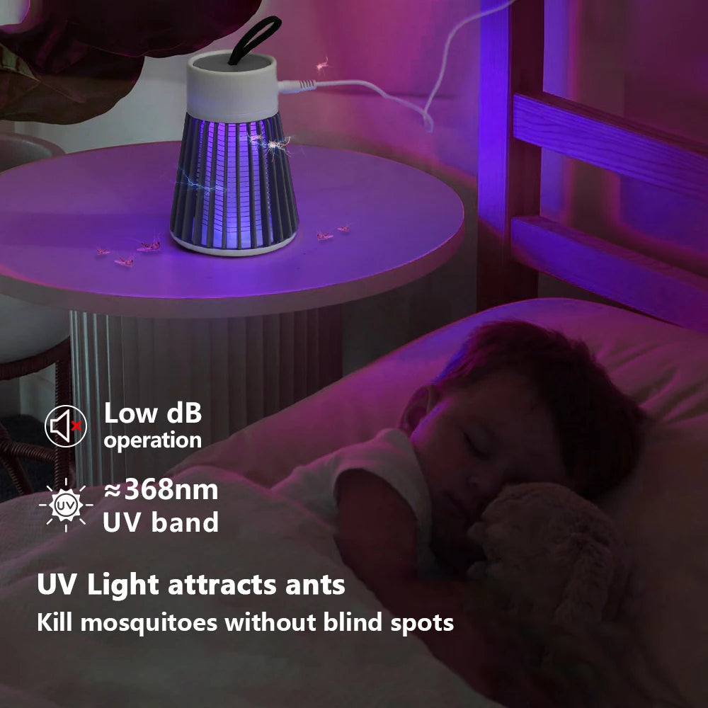 Lámpara antimosquitos, matamoscas eléctrico USB, para uso en dormitorios y exteriores, trampa dos en uno para polillas, avispas y mosquitos, portátil.