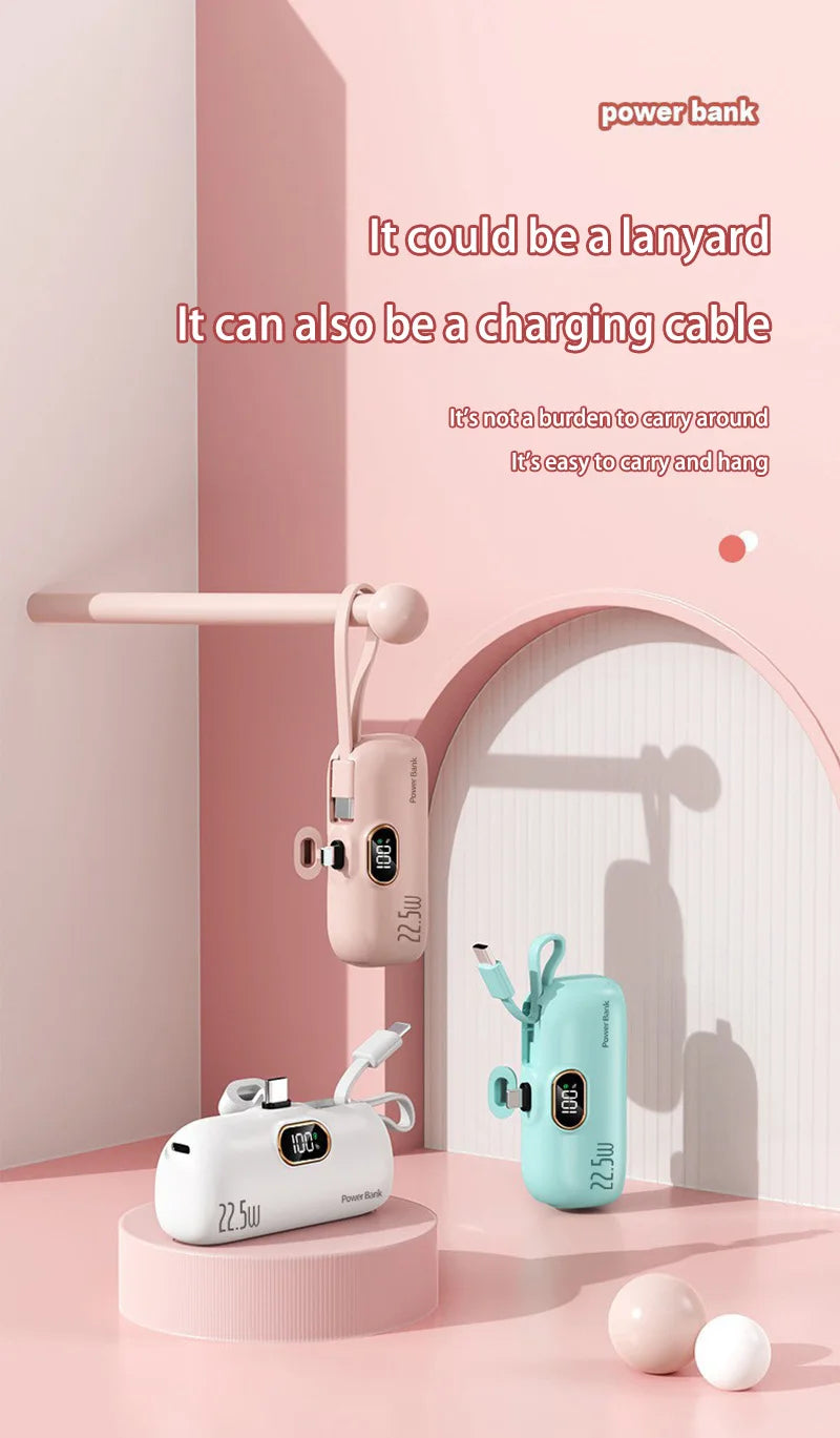Mini banco de energía móvil conveniente de 30000 mAh, carga rápida portátil, adecuado para iPhone 16, 15, 14, Samsung, Xiaomi, batería externa