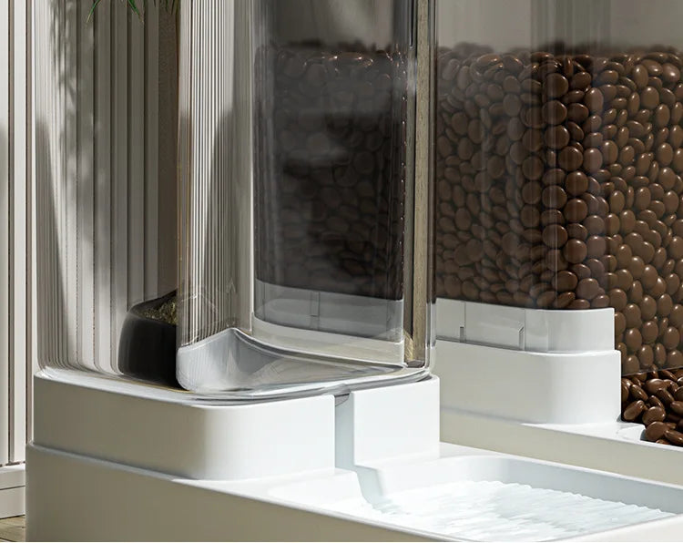 Comedero y dispensador de agua automático para gatos con recipiente de almacenamiento de alimentos por gravedad para gatos y perros