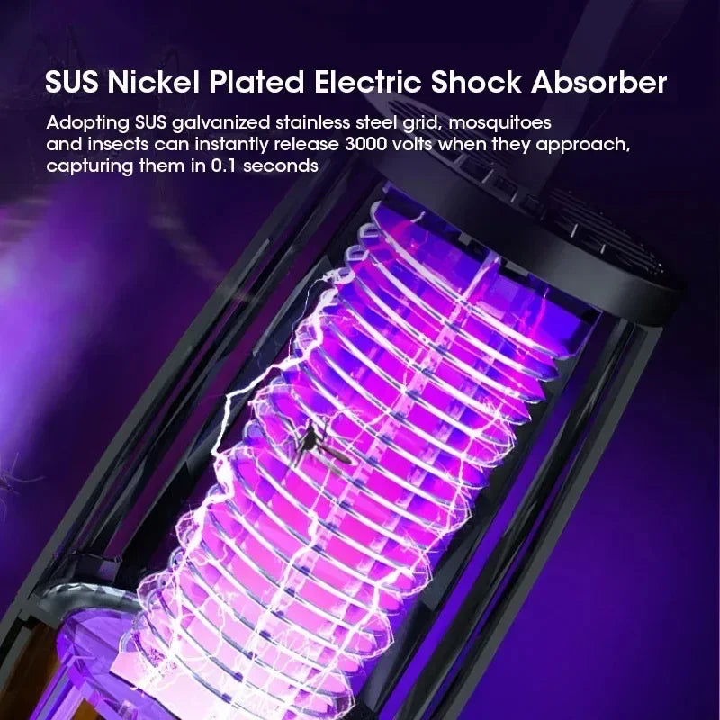 Lámpara antimosquitos recargable por USB, trampa silenciosa para insectos para interiores y exteriores, repelente electrónico portátil para plagas, ideal para dormitorio y patio.