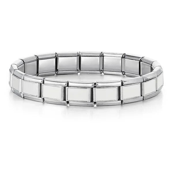 Pulseras de acero inoxidable con dijes italianos de 9 mm de ancho, color plata y oro, para mujer y hombre, hechas a mano.