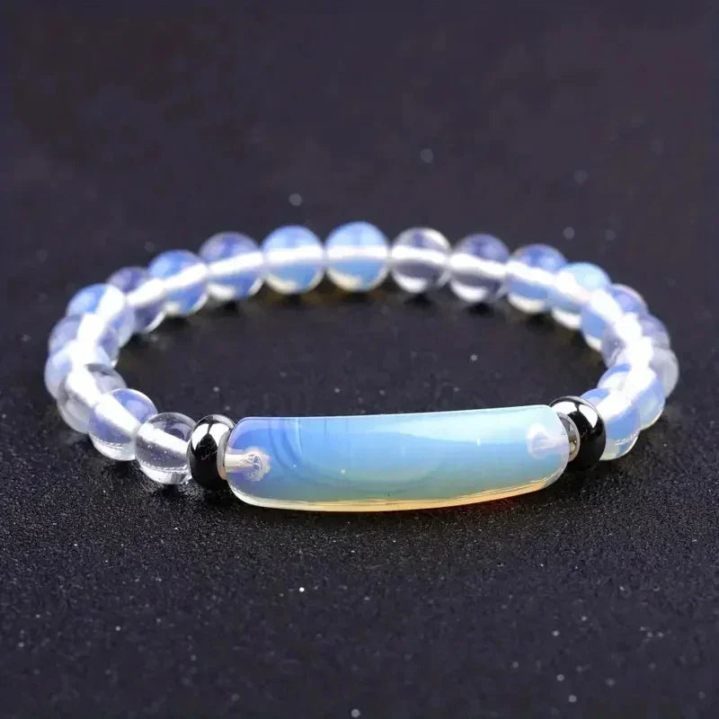 Pulsera de piedra curativa hecha a mano, turquesa, malaquita natural, cristal rugoso, energía corporal, yoga, 1 unidad
