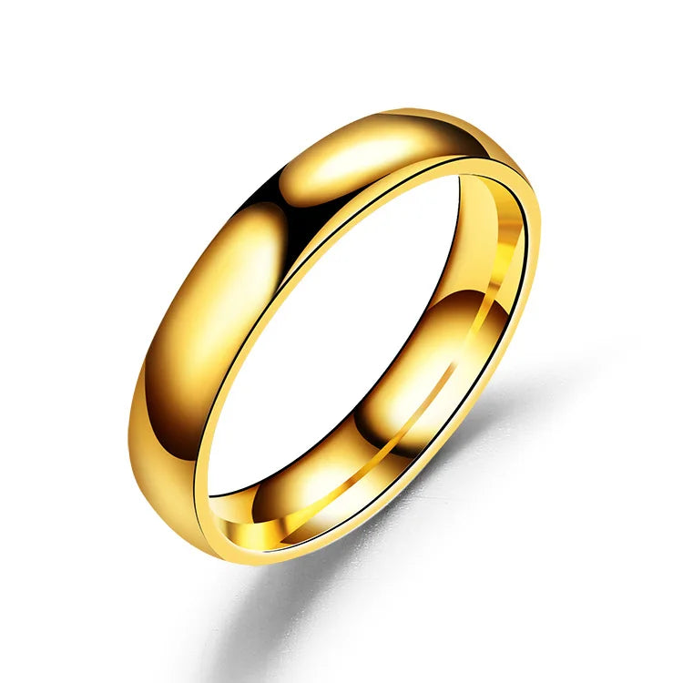 Anillo de titanio simple de 6 mm para mujeres y hombres, anillo de boda de acero inoxidable pulido, joyería para dedos, regalo para prevenir alergias.