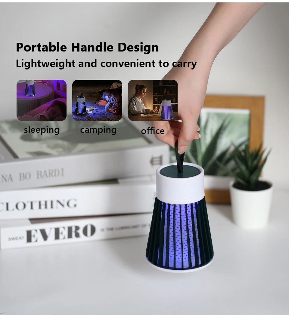 Lámpara antimosquitos, matamoscas eléctrico USB, para uso en dormitorios y exteriores, trampa dos en uno para polillas, avispas y mosquitos, portátil.