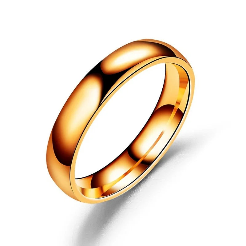 Anillo de titanio simple de 6 mm para mujeres y hombres, anillo de boda de acero inoxidable pulido, joyería para dedos, regalo para prevenir alergias.