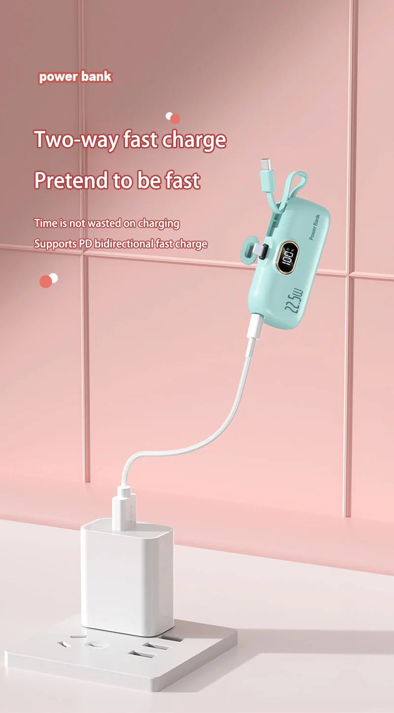 Mini banco de energía móvil conveniente de 30000 mAh, carga rápida portátil, adecuado para iPhone 16, 15, 14, Samsung, Xiaomi, batería externa