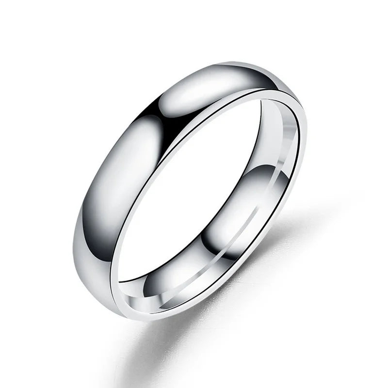Anillo de titanio simple de 6 mm para mujeres y hombres, anillo de boda de acero inoxidable pulido, joyería para dedos, regalo para prevenir alergias.