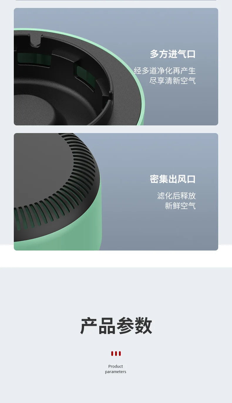 Cenicero purificador de aire inteligente para eliminar el humo pasivo y el olor a humo, con filtración múltiple para interiores, salas de estar y oficinas.