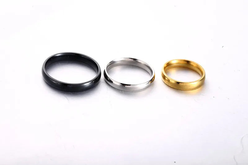 Anillo de titanio simple de 6 mm para mujeres y hombres, anillo de boda de acero inoxidable pulido, joyería para dedos, regalo para prevenir alergias.