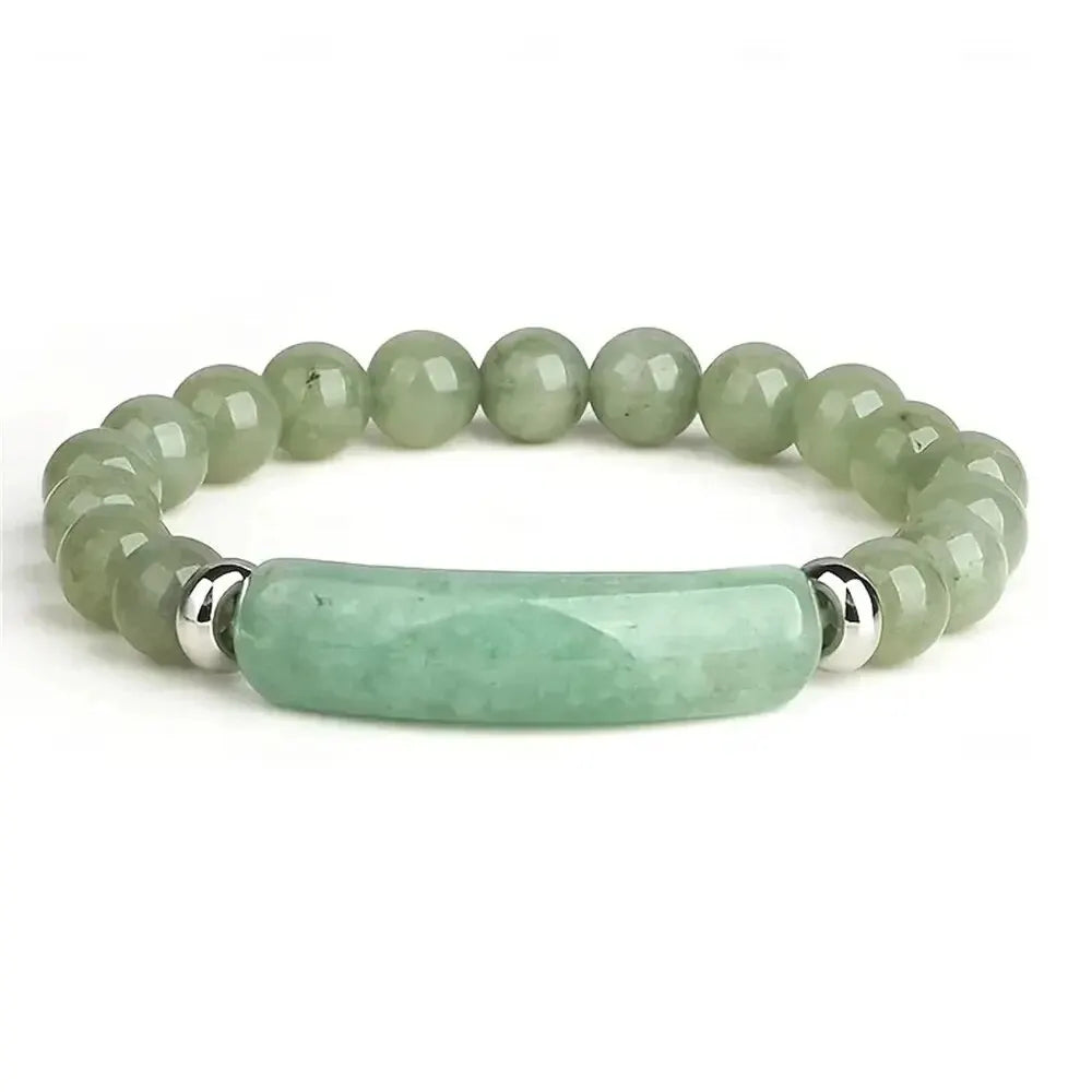 Pulsera de piedra curativa hecha a mano, turquesa, malaquita natural, cristal rugoso, energía corporal, yoga, 1 unidad