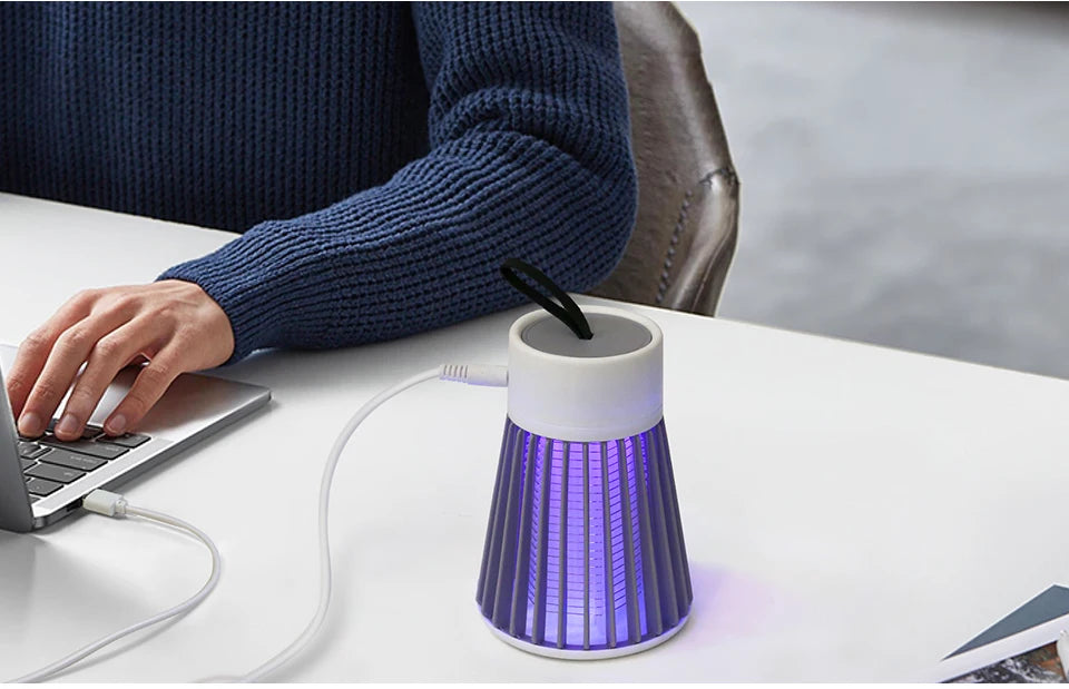 Lámpara antimosquitos, matamoscas eléctrico USB, para uso en dormitorios y exteriores, trampa dos en uno para polillas, avispas y mosquitos, portátil.