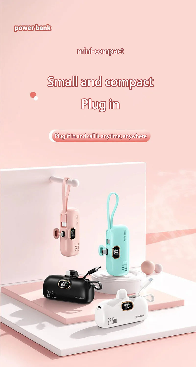 Mini banco de energía móvil conveniente de 30000 mAh, carga rápida portátil, adecuado para iPhone 16, 15, 14, Samsung, Xiaomi, batería externa