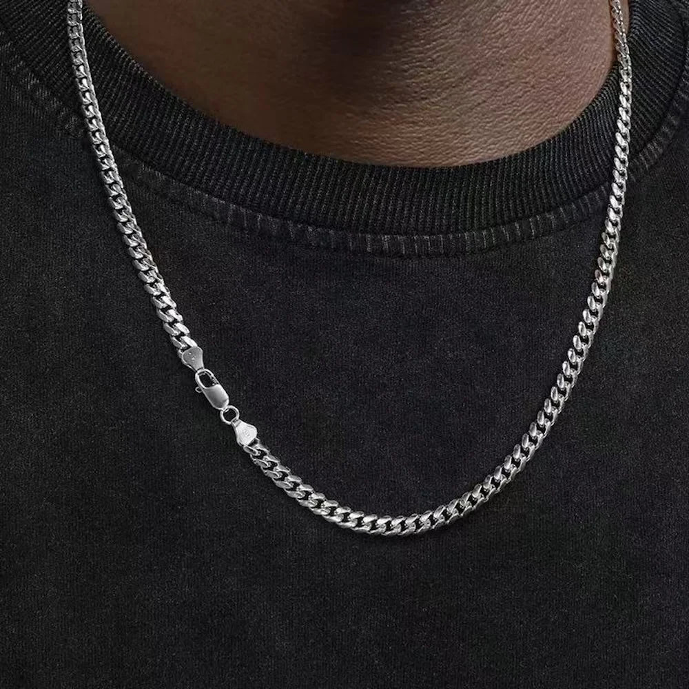 Collares básicos punk de acero inoxidable de 3, 5 y 7 mm con eslabones cubanos para hombres y mujeres, gargantillas de cadena de eslabones de color oro negro, joyería de metal sólido.