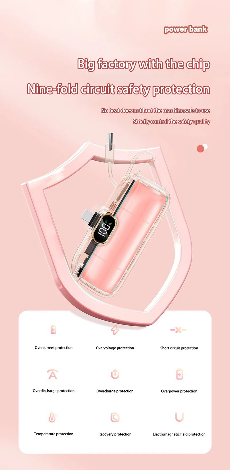 Mini banco de energía móvil conveniente de 30000 mAh, carga rápida portátil, adecuado para iPhone 16, 15, 14, Samsung, Xiaomi, batería externa