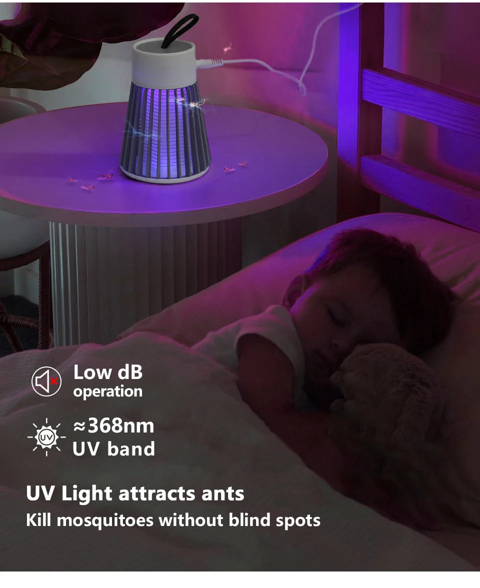 Lámpara antimosquitos, matamoscas eléctrico USB, para uso en dormitorios y exteriores, trampa dos en uno para polillas, avispas y mosquitos, portátil.