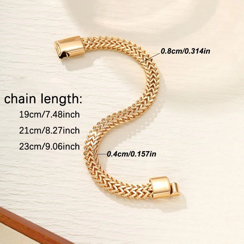 Pulsera de acero inoxidable con quilla trenzada de doble capa para hombre, estilo hip hop, personalizada, para fiestas, de metal, regalo de joyería