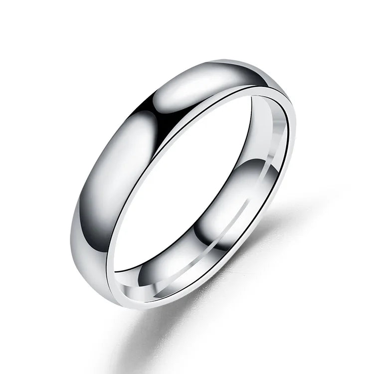 Anillo de titanio simple de 6 mm para mujeres y hombres, anillo de boda de acero inoxidable pulido, joyería para dedos, regalo para prevenir alergias.
