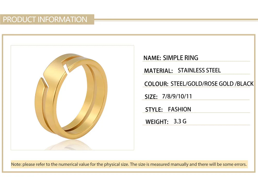 Anillo Skyrim de acero inoxidable para hombre y mujer, estilo minimalista, informal, color negro, 2025, ideal como regalo de boda para pareja.