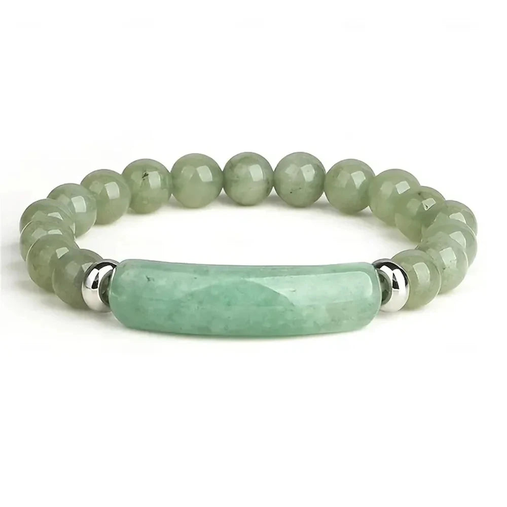 Pulsera de piedra curativa hecha a mano, turquesa, malaquita natural, cristal rugoso, energía corporal, yoga, 1 unidad