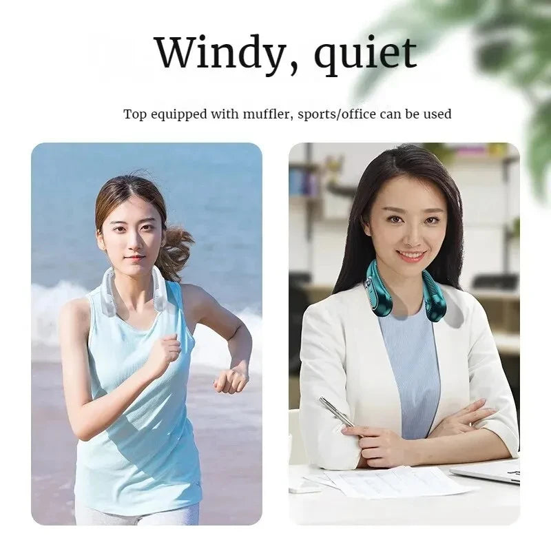 Ventilador de techo portátil recargable por USB, nuevo modelo 2025, pequeño, para estudiantes, oficina, deportes, pantalla digital, ventilador de techo colgante para el cuello.