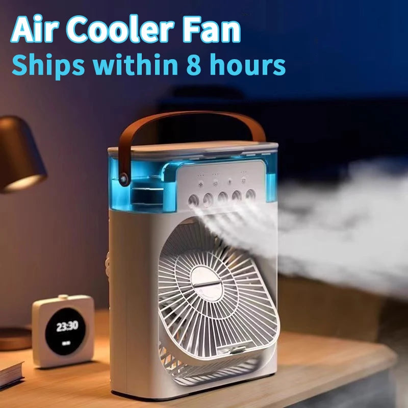 Nuevo ventilador 3 en 1, aire acondicionado para el hogar, mini enfriador de aire, luz LED nocturna, humidificador portátil, ventilador de ajuste de aire para oficina