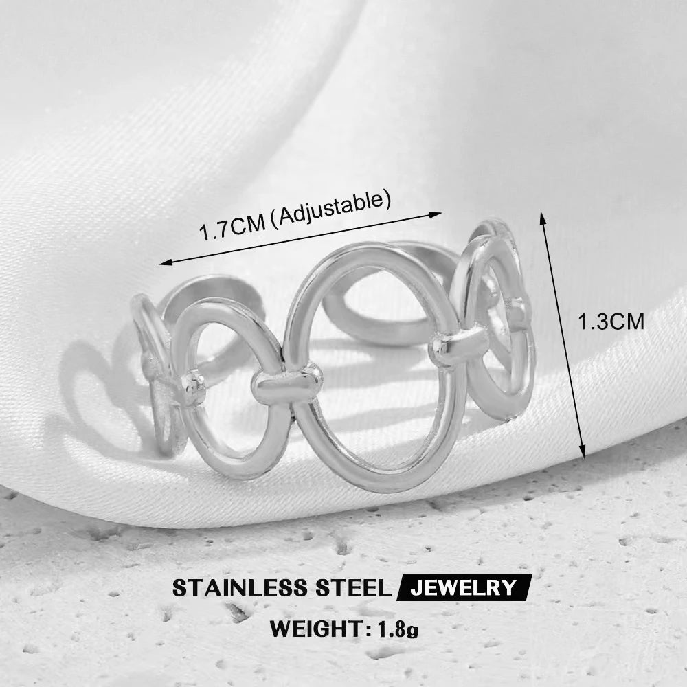 Anillo de acero inoxidable con forma de corazón para mujer, de color dorado, de metal, hueco, resistente al agua, ideal como regalo de novia