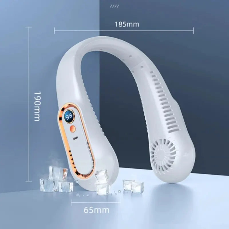 Ventilador de techo portátil recargable por USB, nuevo modelo 2025, pequeño, para estudiantes, oficina, deportes, pantalla digital, ventilador de techo colgante para el cuello.