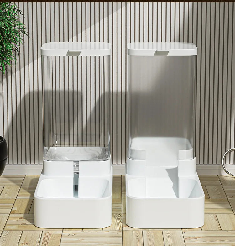 Comedero y dispensador de agua automático para gatos con recipiente de almacenamiento de alimentos por gravedad para gatos y perros