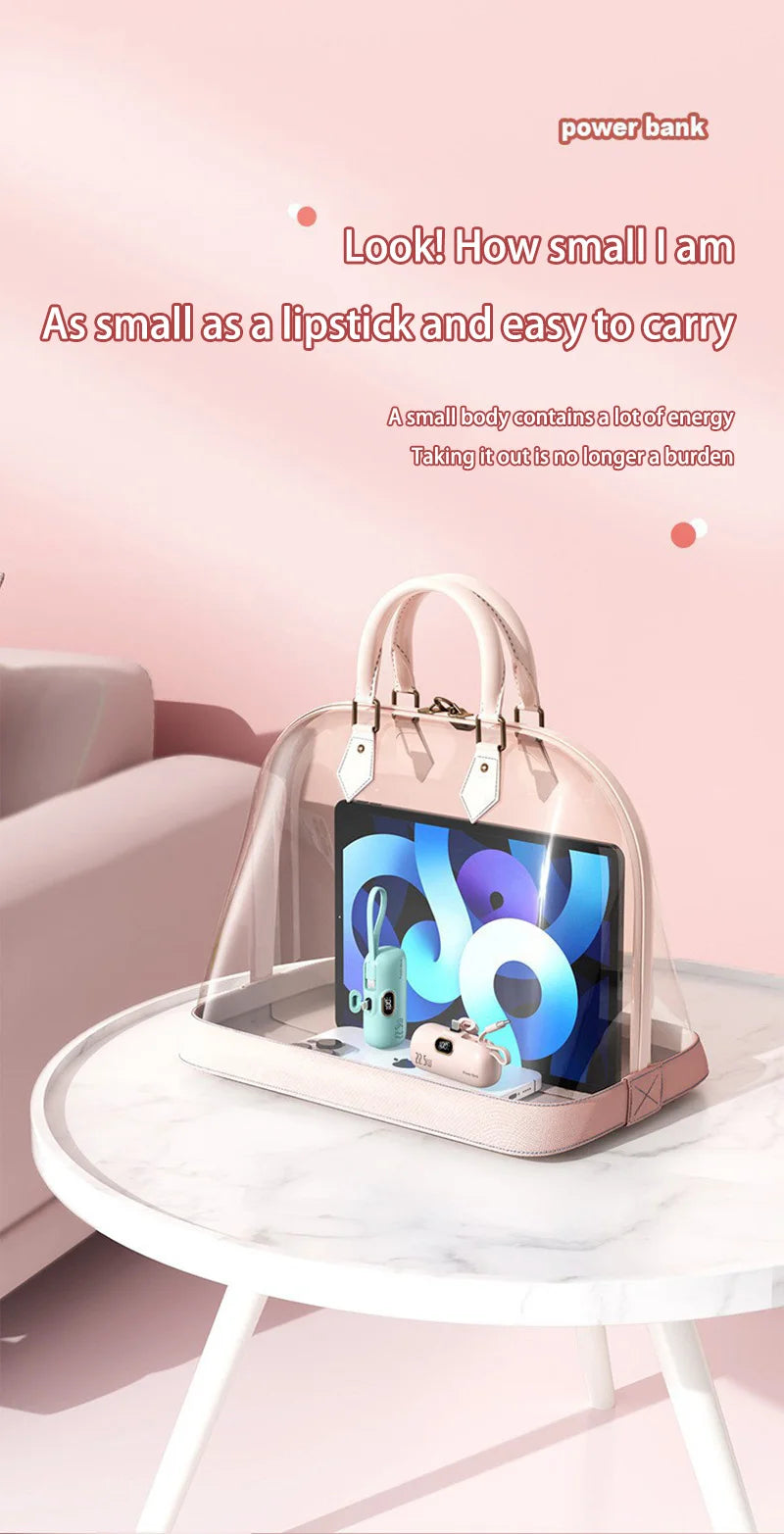 Mini banco de energía móvil conveniente de 30000 mAh, carga rápida portátil, adecuado para iPhone 16, 15, 14, Samsung, Xiaomi, batería externa
