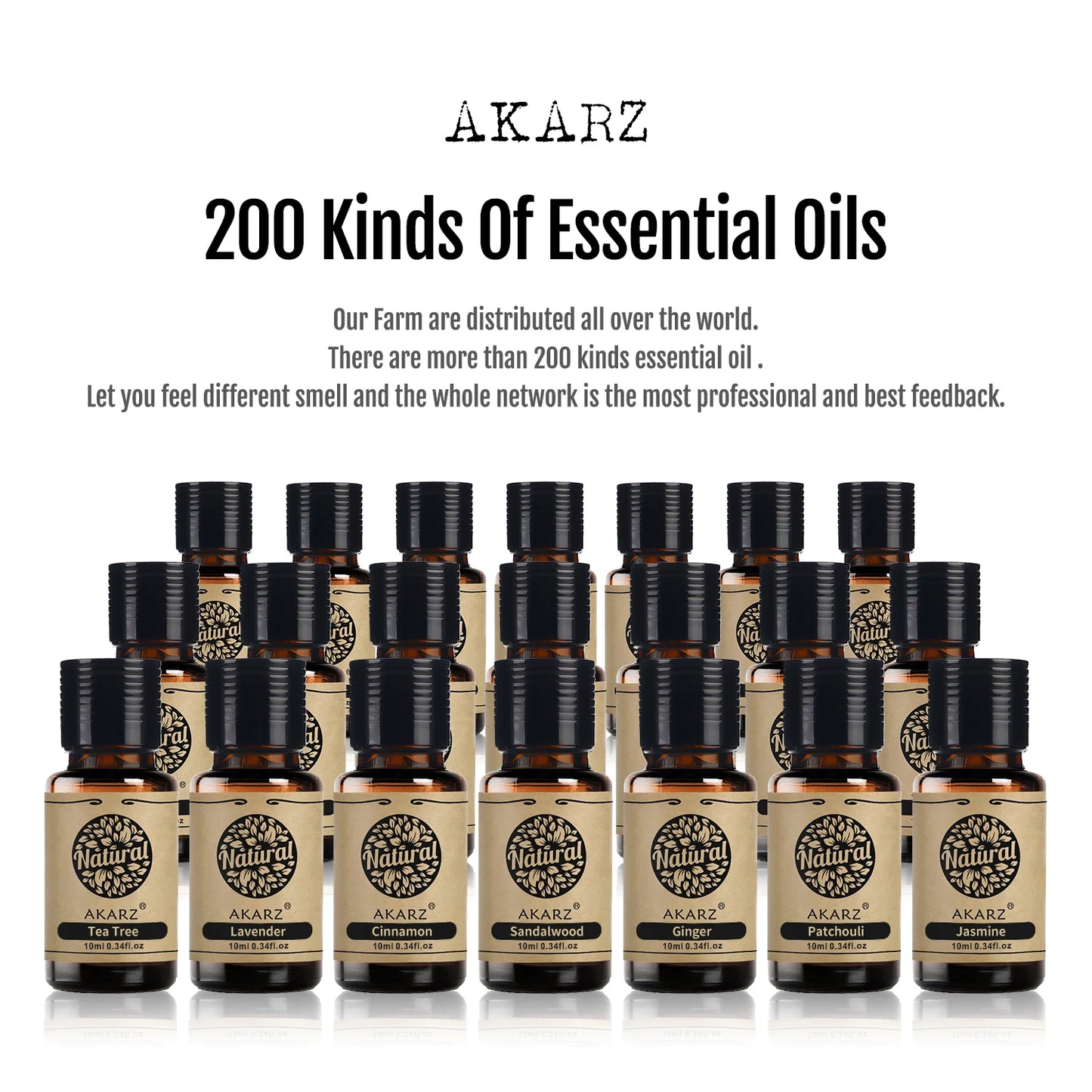 Set de 5 aceites esenciales AKARZ Hots Series: almizcle, sándalo, lavanda, jazmín y rosa, aceites de aromaterapia para difusor, botellas de 10 ml