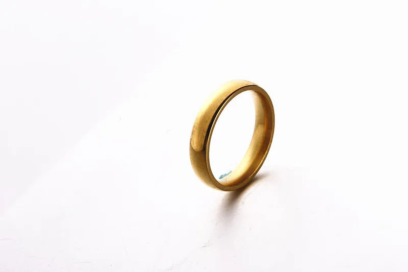 Anillo de titanio simple de 6 mm para mujeres y hombres, anillo de boda de acero inoxidable pulido, joyería para dedos, regalo para prevenir alergias.