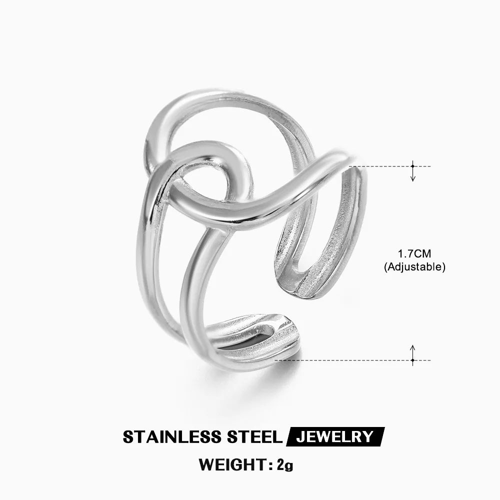 Anillo de acero inoxidable con forma de corazón para mujer, de color dorado, de metal, hueco, resistente al agua, ideal como regalo de novia