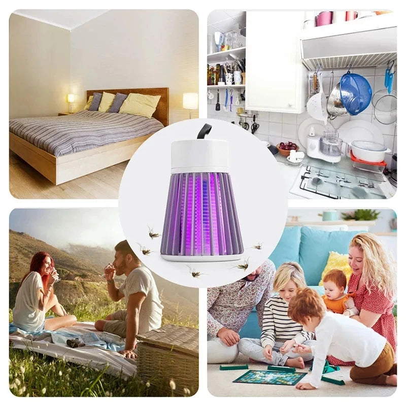 Lámpara antimosquitos, matamoscas eléctrico USB, para uso en dormitorios y exteriores, trampa dos en uno para polillas, avispas y mosquitos, portátil.