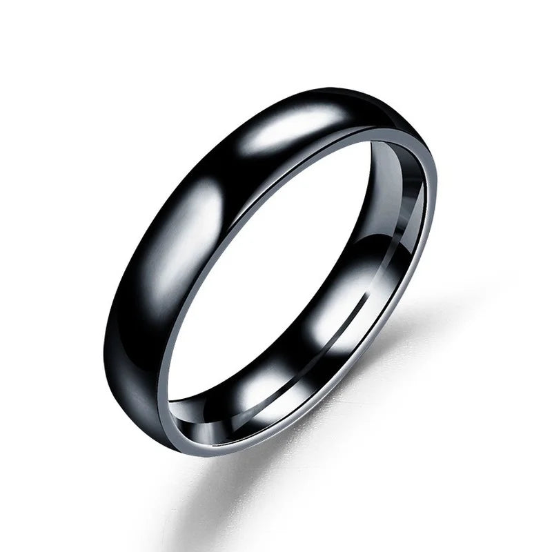 Anillo de titanio simple de 6 mm para mujeres y hombres, anillo de boda de acero inoxidable pulido, joyería para dedos, regalo para prevenir alergias.