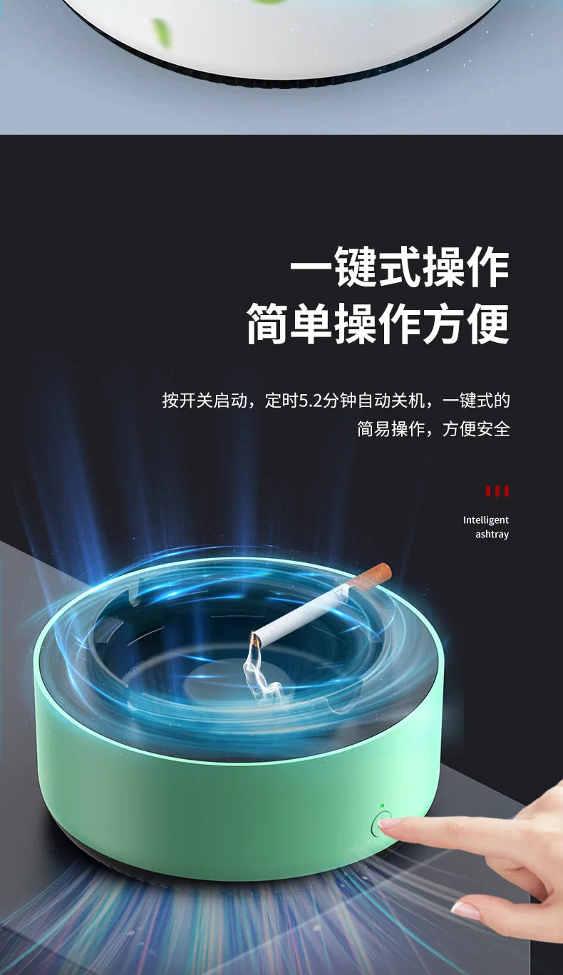 Cenicero purificador de aire inteligente para eliminar el humo pasivo y el olor a humo, con filtración múltiple para interiores, salas de estar y oficinas.