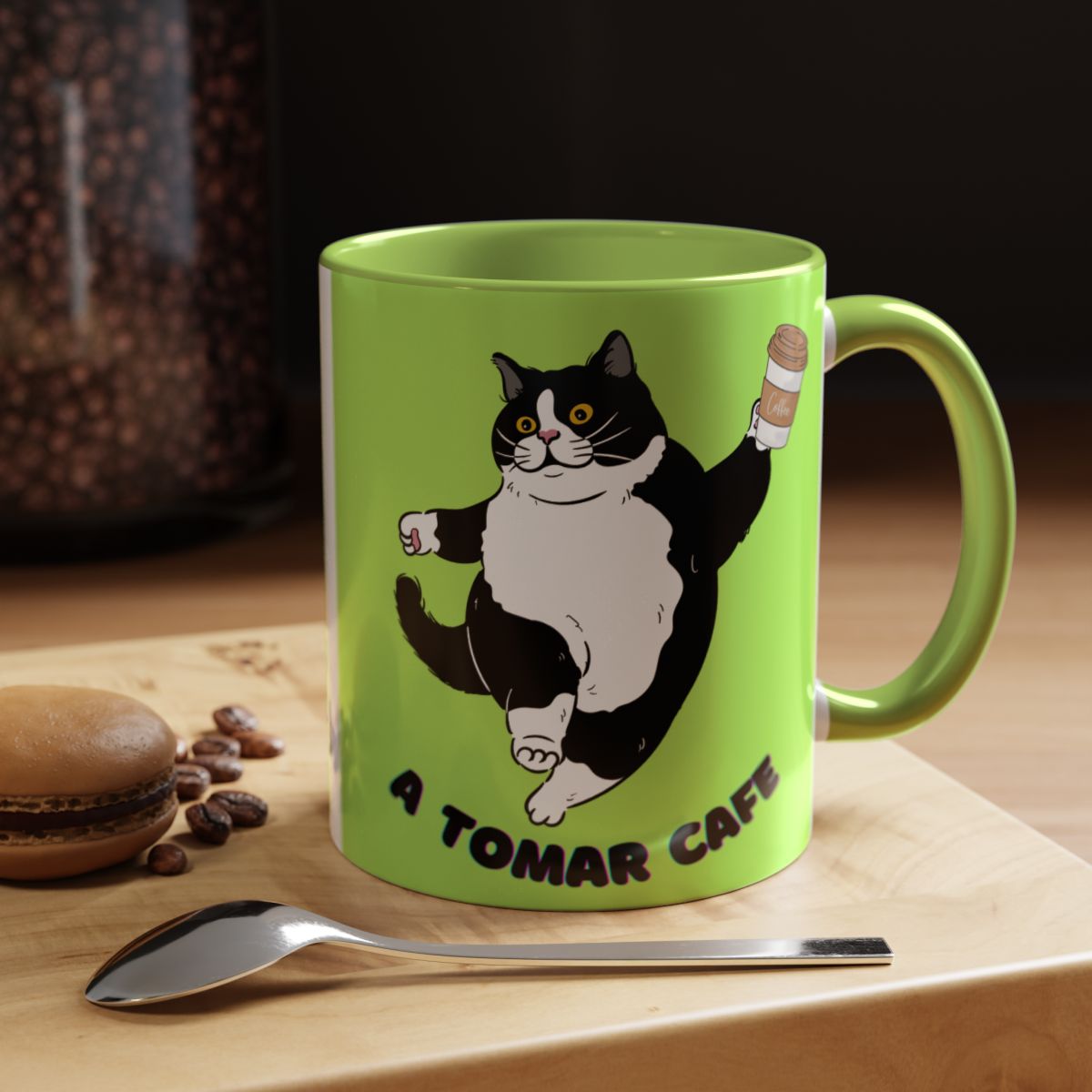 Taza Cafe Decorada Gato 330cl.