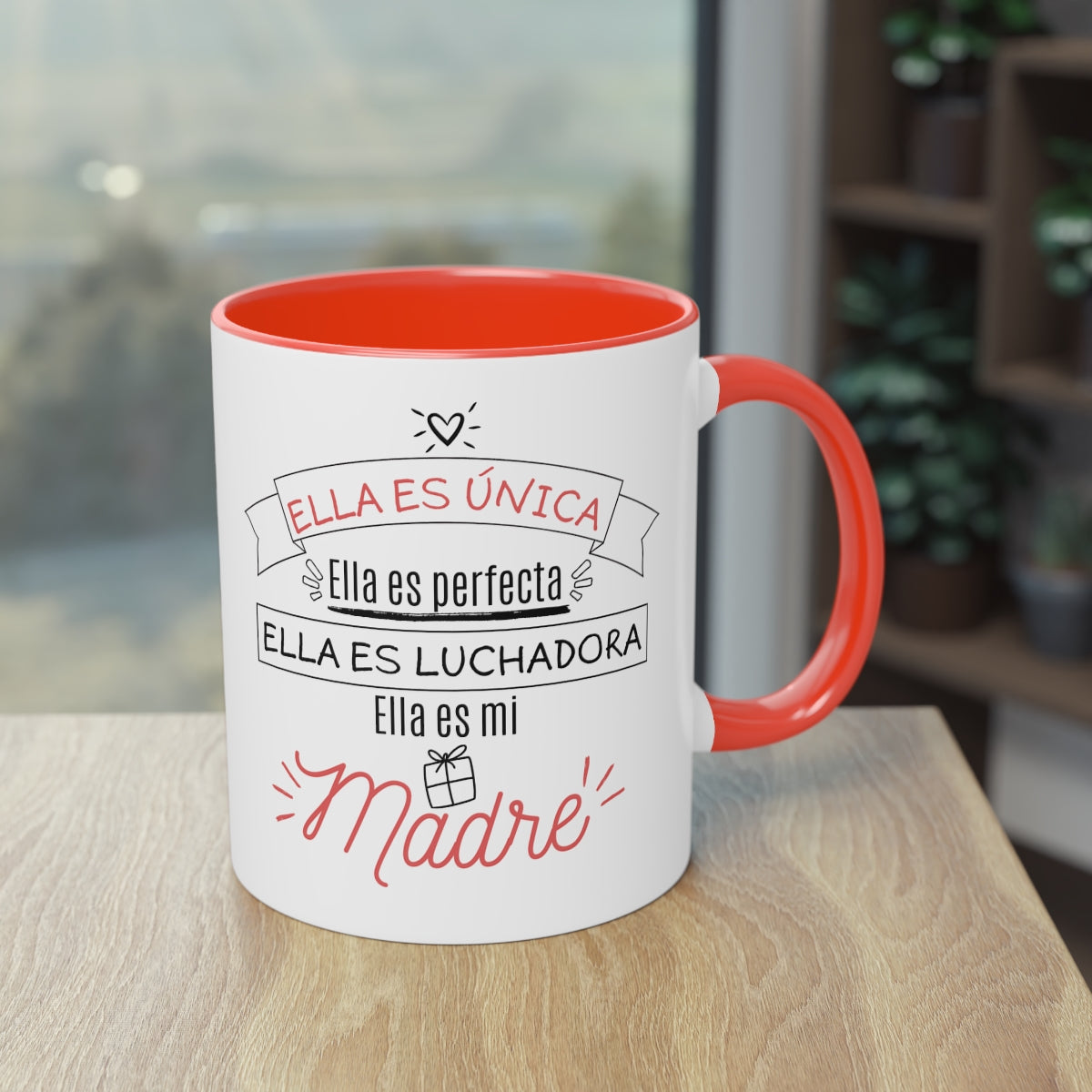 Taza de café bicolor, 11 oz